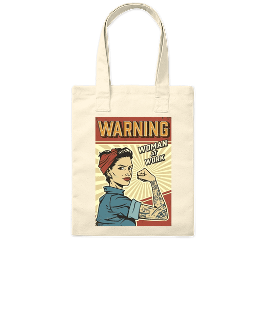 Tote bag « WARNING » collection "GIRL POWER"